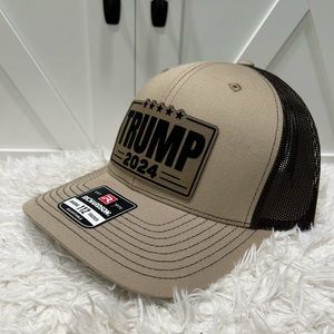 TRUMP 2024 Laser engraved Richardson 112 trucker hat.
